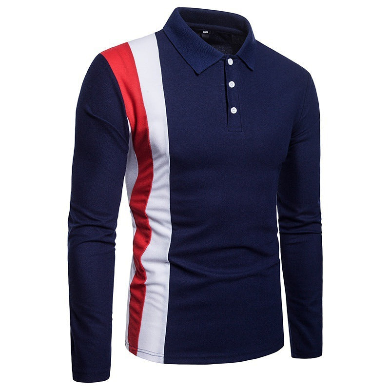 Long Sleeve Polo Shirt for Men with a Modern Color Block Design and a Comfortable Fit Lune London