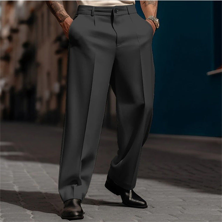 Classic high-waisted wide-leg suit pants for men Lune London