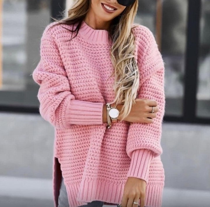 Ladies Soft Knit Sweater with Trendy Textured Pattern Lune London