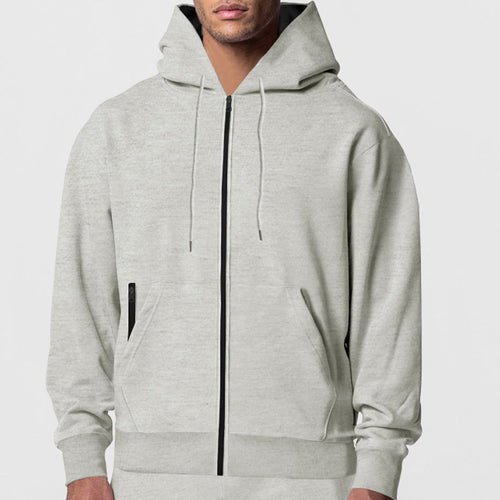 Men's fleece hoodie with sporty accents and zipper Amarae