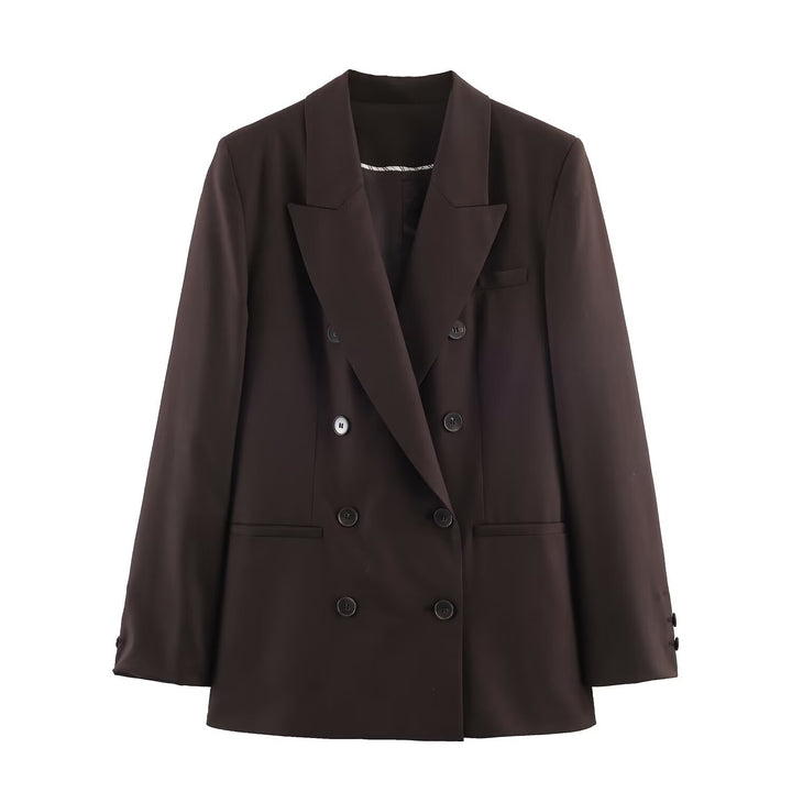 Women's high-waisted, straight-cut suit trousers with crease Amarae