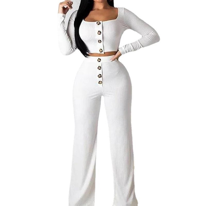 Ladies Comfortable and Elegant Knit Set 2 Pieces with Chic Button Details and Style