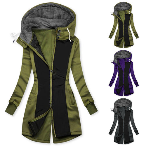 Long coat for women with cozy lining and practical hood Chic and Still