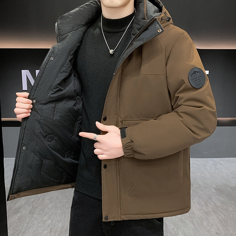 Men's Padded Short Parka with Hood windproof water-repellent and multifunctional pockets Amarae