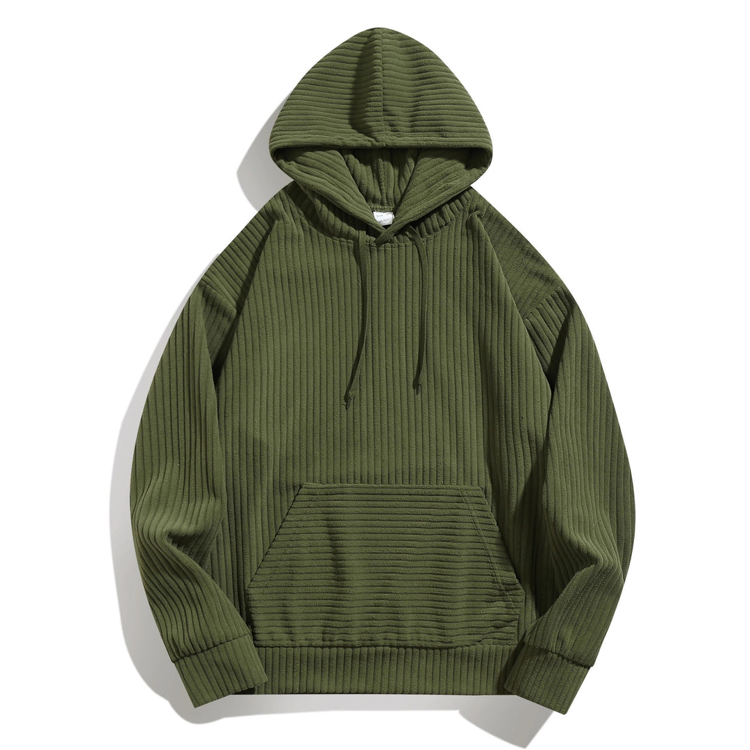 Men's hoodie with rib texture and structured design and practical pockets Lune London