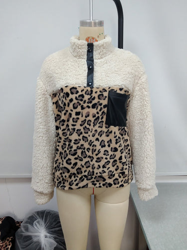 Women Cozy Fleece Sweater with Suede Details Amarae