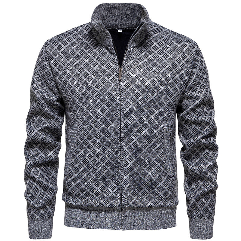 Men's sports knit jacket with modern pattern Lune London