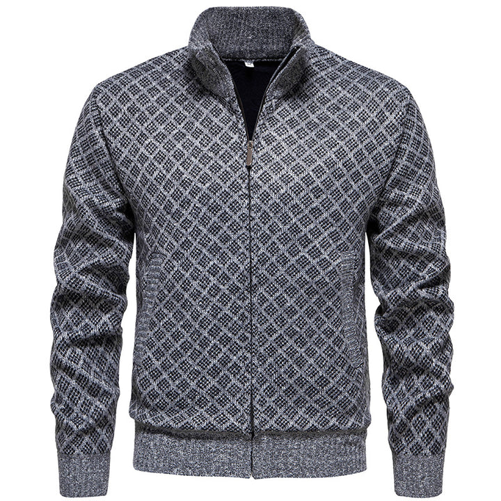 Men's sports knit jacket with modern pattern Lune London
