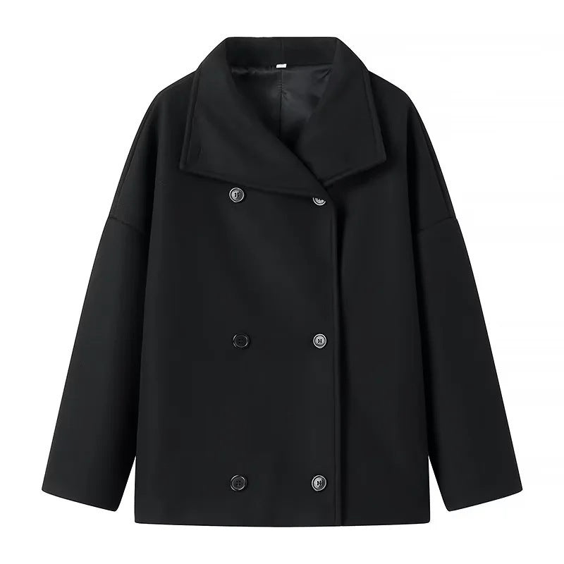 Oversized double-breasted blazer for women with elegant shawl collar and large buttons Lune London