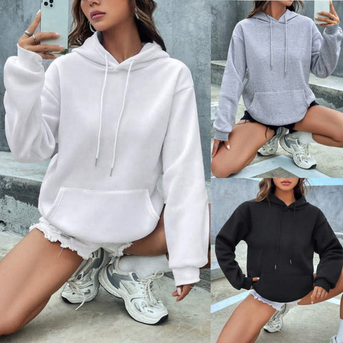 Women's hoodie with casual cut and practical kangaroo pocket Chic & Stil