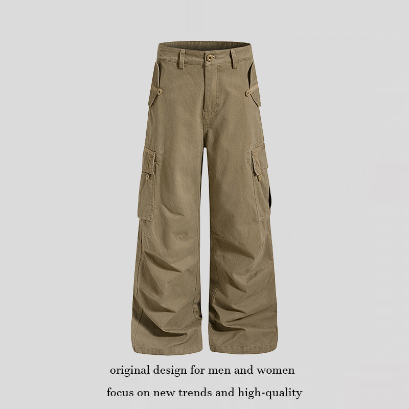 Women Wide Cargo Culotte Pants with High Waist and Multi-Pockets Amarae