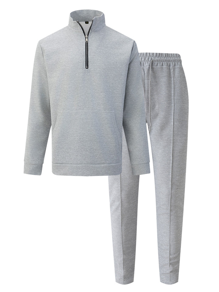 Men's sporty zip-up sweatshirt with comfortable jogger pants Lune London