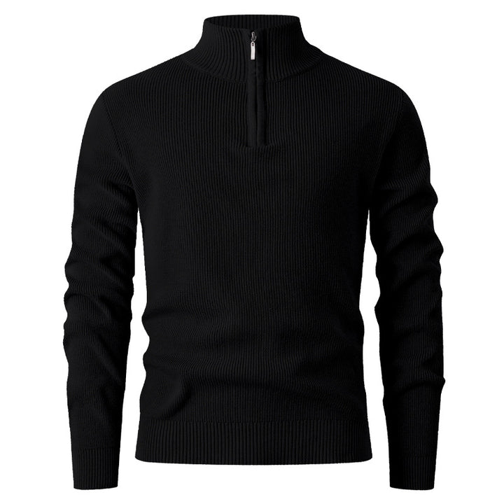 Men's sweater with high collar and additional zipper Lune London