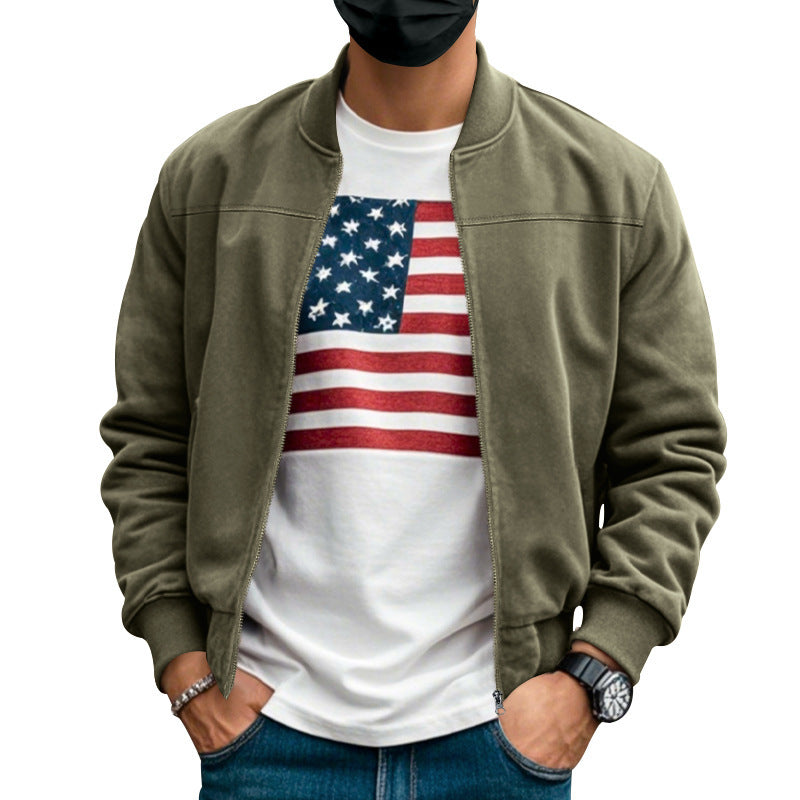Men's casual bomber jacket with breathable inner lining and side zip pockets Chic and style