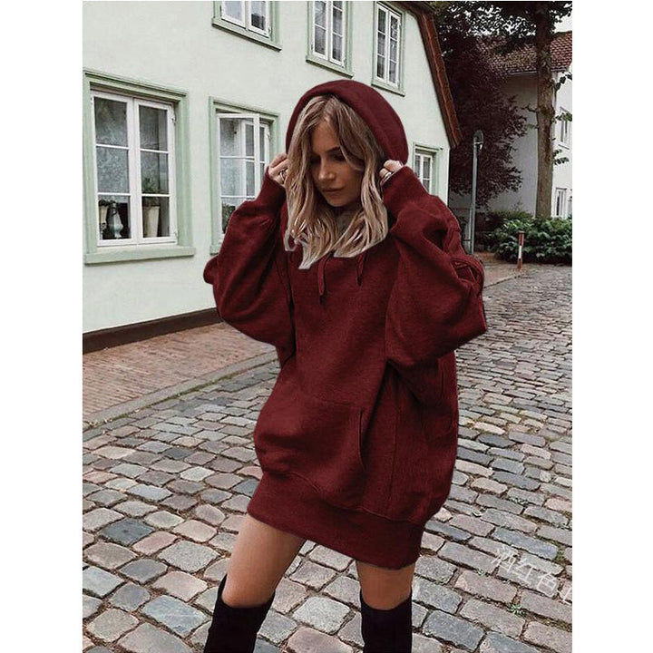Hooded dress for women in soft cotton blend with practical pockets and a comfortable fit Lune London