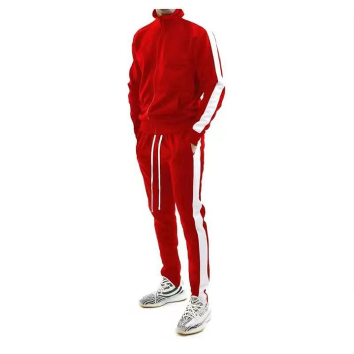 Men's sports suit with high collar and side stripes Lune London