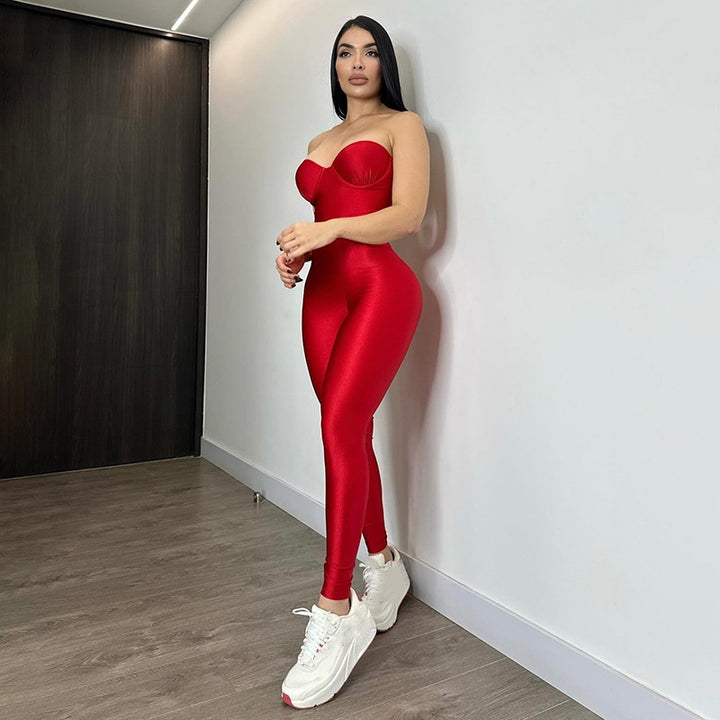 Fitted jumpsuit for women with underwired bodice Lune London