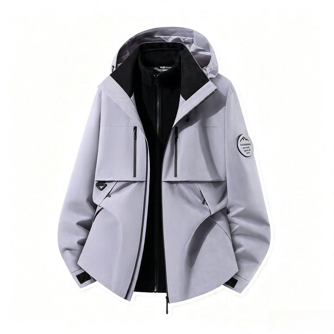 Men's three-layer softshell outdoor jacket with removable fleece lining and hood Amarae