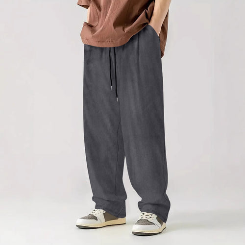Comfortable ribbed pants for men with elastic waistband Amarae