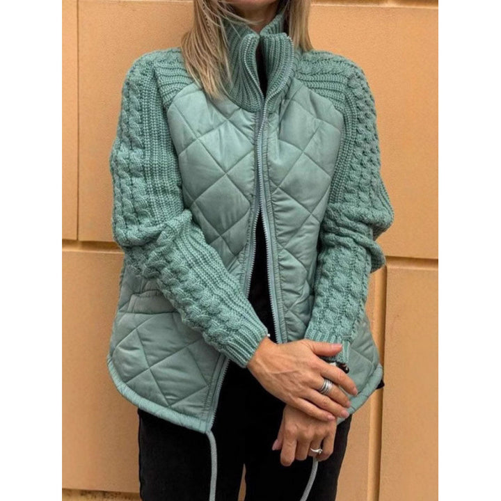 Ladies quilted jacket with wool details Lune London