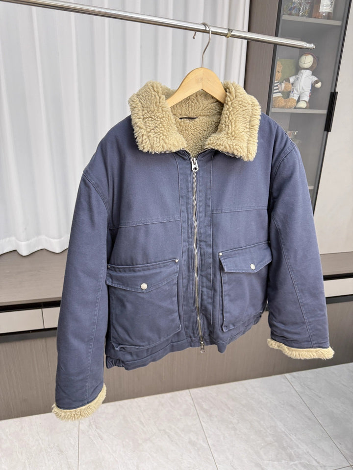 Men's short jacket in utility style with teddy collar and padded lining Amarae