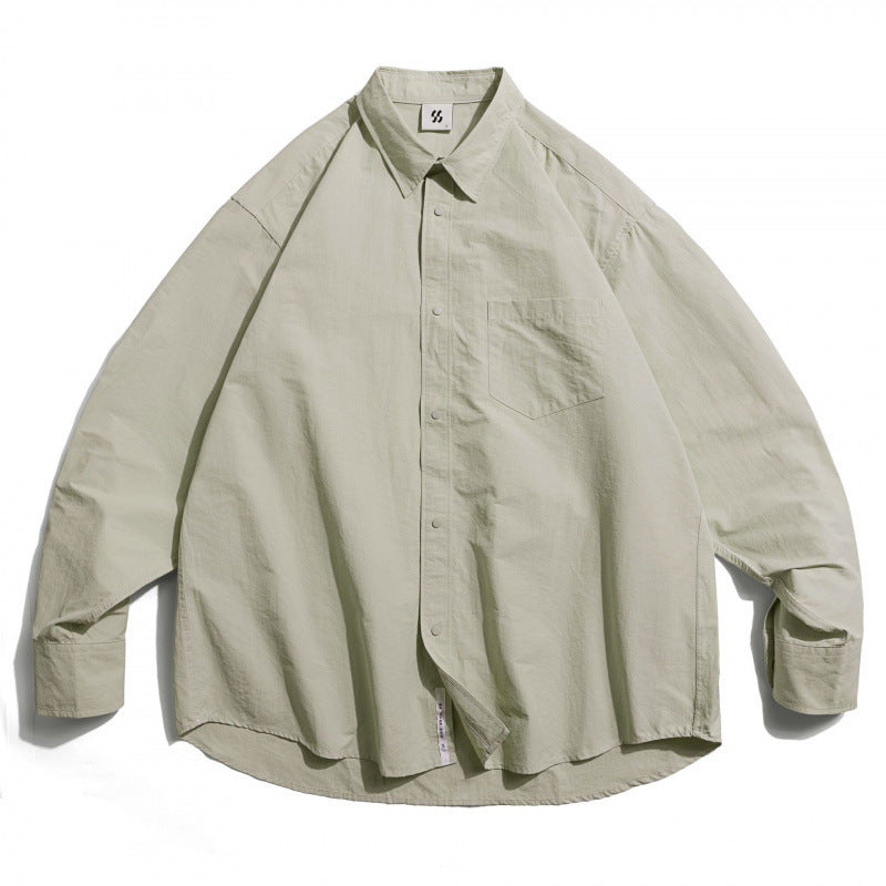 Unisex Oversize Shirt made of lightweight cotton blend with dropped shoulder and chest pocket Amarae