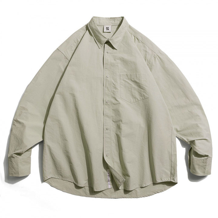 Unisex Oversize Shirt made of lightweight cotton blend with dropped shoulder and chest pocket Amarae