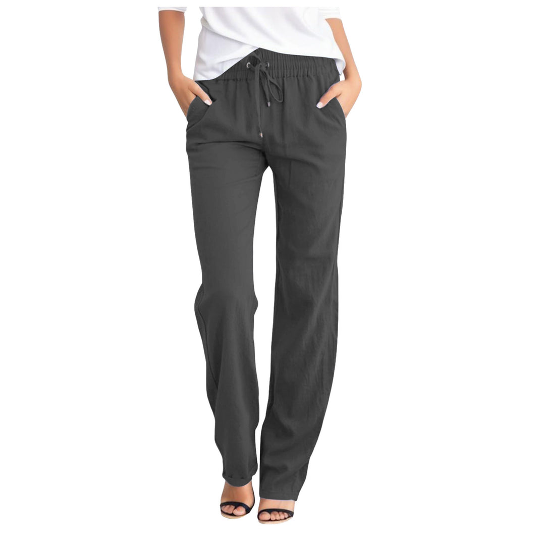 Ladies Comfortable Leisure Pants with Elastic Waistband and Practical Pockets Lune London