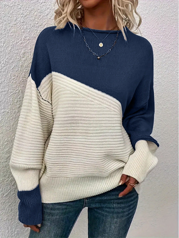 Casual women's sweater with contrasting textures and a relaxed fit Lune London