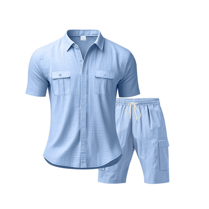 Tenue de loisirs pour hommes avec chemise décontractée et shorts cargo pratiques Lune London