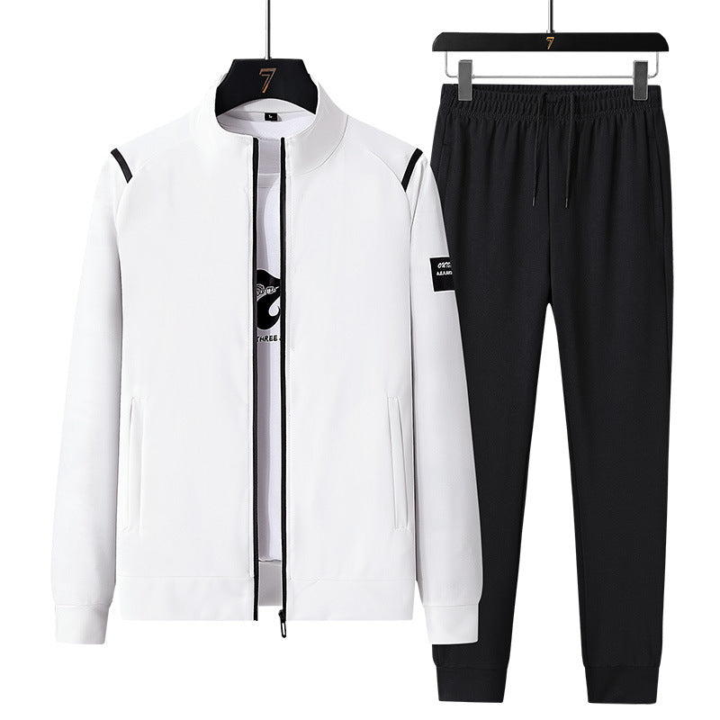 Men's sporty tracksuit set with zip jacket, round neck sweatshirt and slim fit jogging pants Amarae
