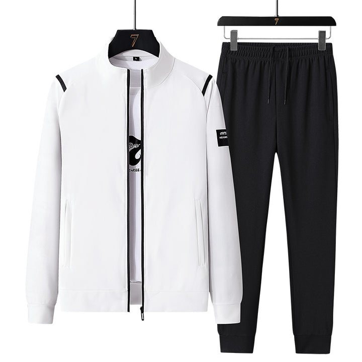 Men's sporty tracksuit set with zip jacket, round neck sweatshirt and slim fit jogging pants Amarae