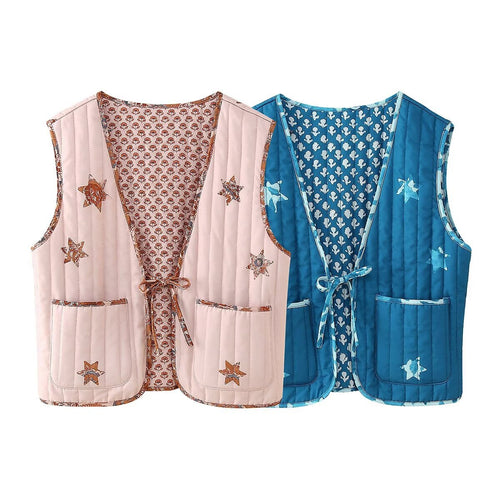 Quilted vest for women with pockets and trendy pattern Amarae