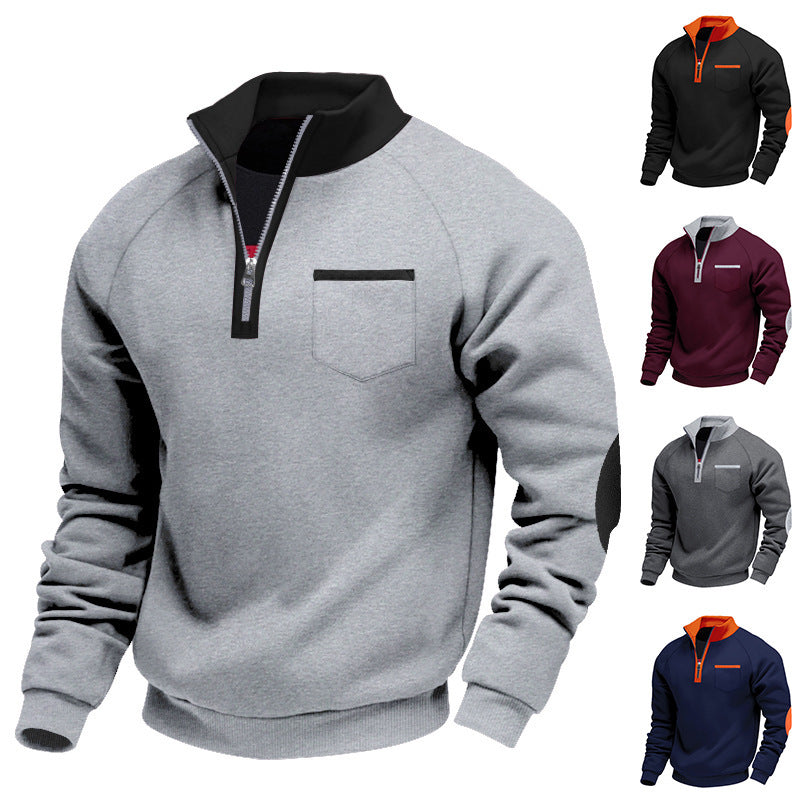 Men's sweatshirt with high collar and practical pockets Lune London