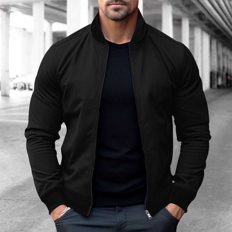 Men's sporty bomber jacket in soft fleece with zip pockets Lune London