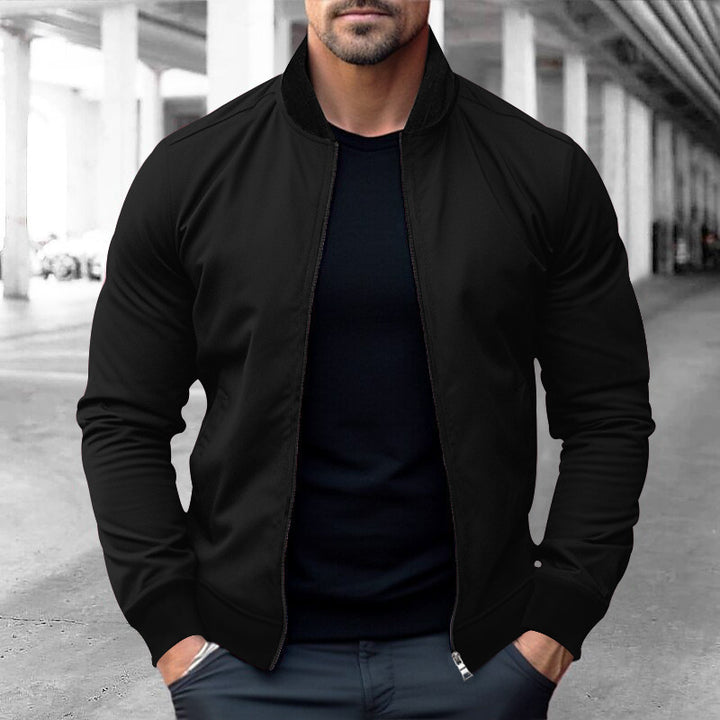 Men's sporty bomber jacket in soft fleece with zip pockets Lune London