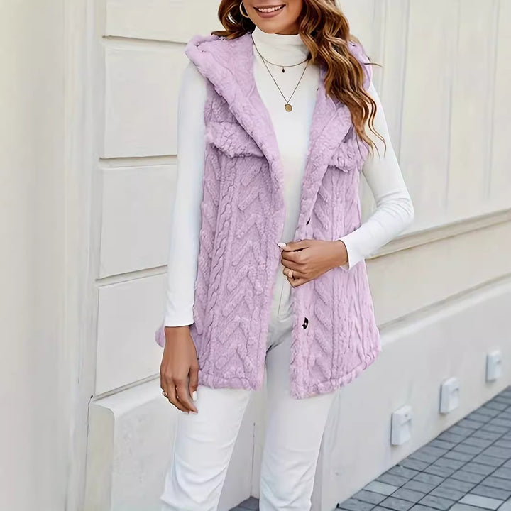 Knitted ladies' cardigan with hood and pockets Lune London