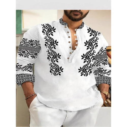 Casual embroidered shirt for men with button placket Amarae