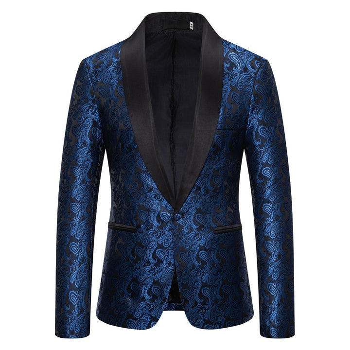 Veste de smoking élégante pour hommes avec motif jacquard floral Lune London