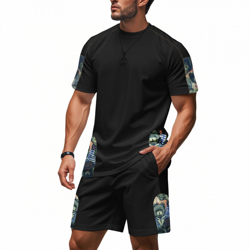 Men's Chic Graphic Print Lounge Set