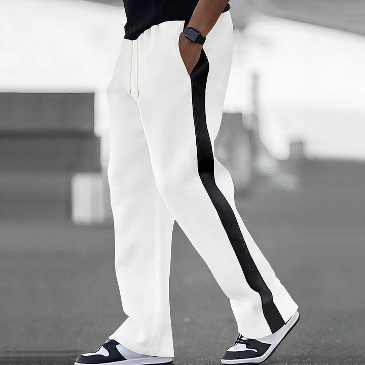 Men's leisure pants with contrasting side stripes and elastic waistband Chic and style