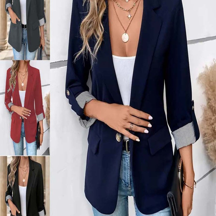 Fashion blazer jacket for women with stylish contrast details Lune London