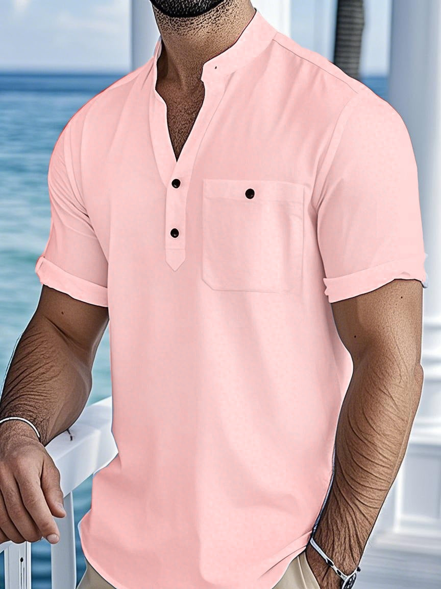 Casual short-sleeve shirt for men with button closure Amarae