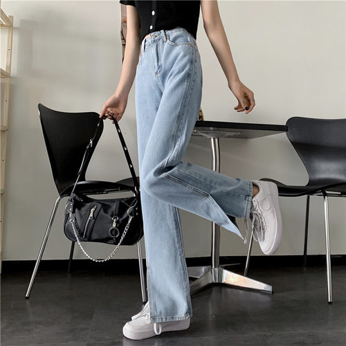 Jeans larges pour femmes avec fentes latérales Chic & Stil