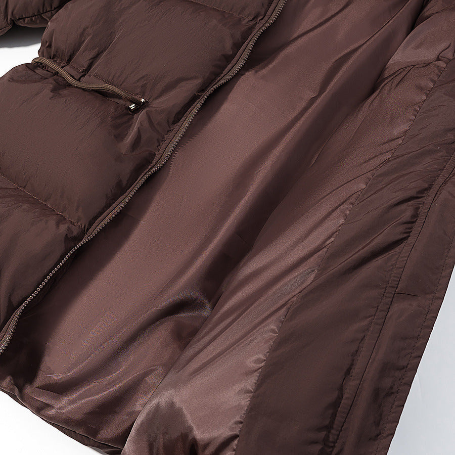 Ladies Quilted Hooded Down Jacket with Waist Adjustment and Wide Oversize Cut Amarae