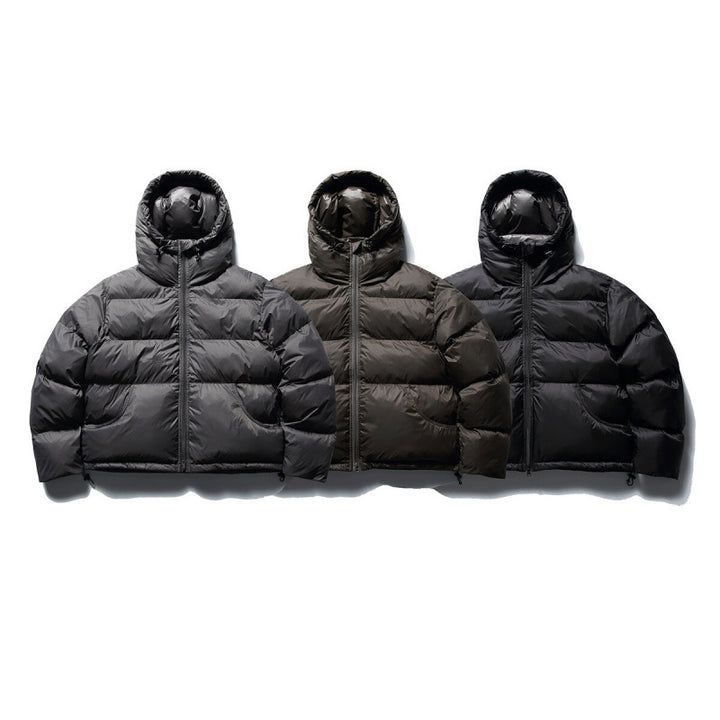 Unisex Short Boxy Puffer Jacket with Volume Hood, Water-Repellent Shell and Thermal Down Filling Amarae