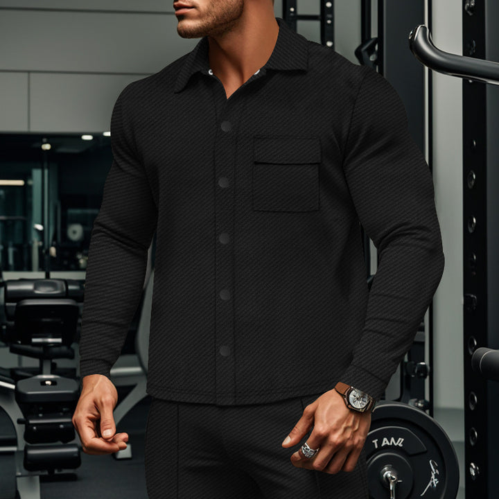 Structured long-sleeve shirt for men with practical chest pocket Lune London