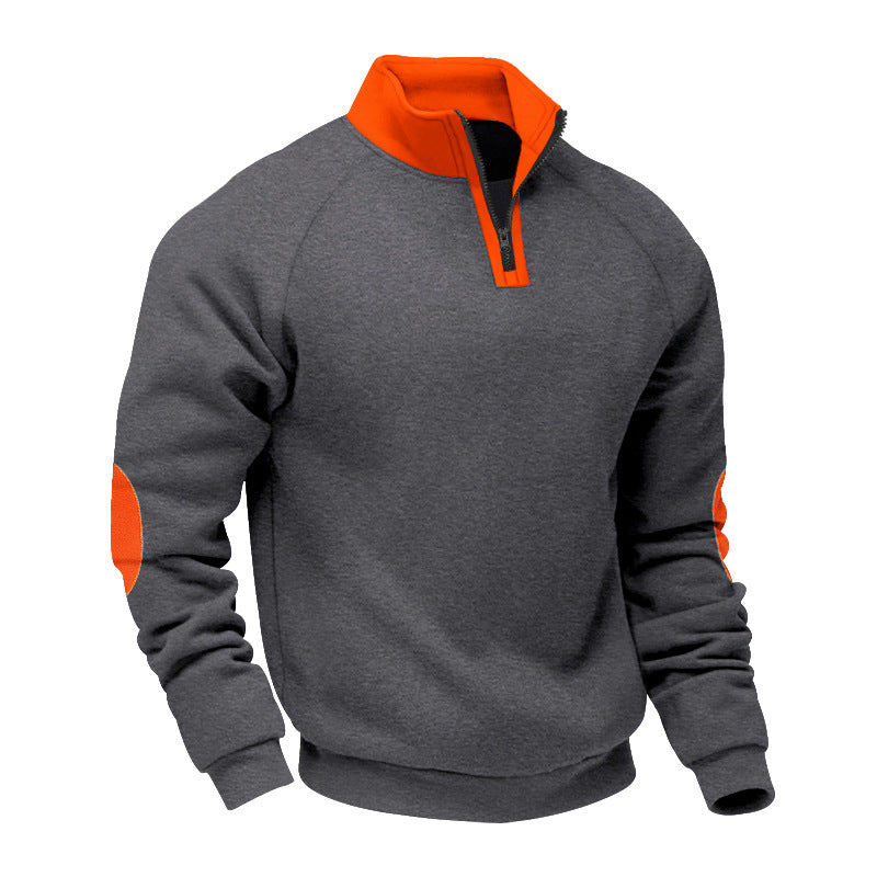 Sporty sweatshirt for men with high collar and practical zip details Lune London