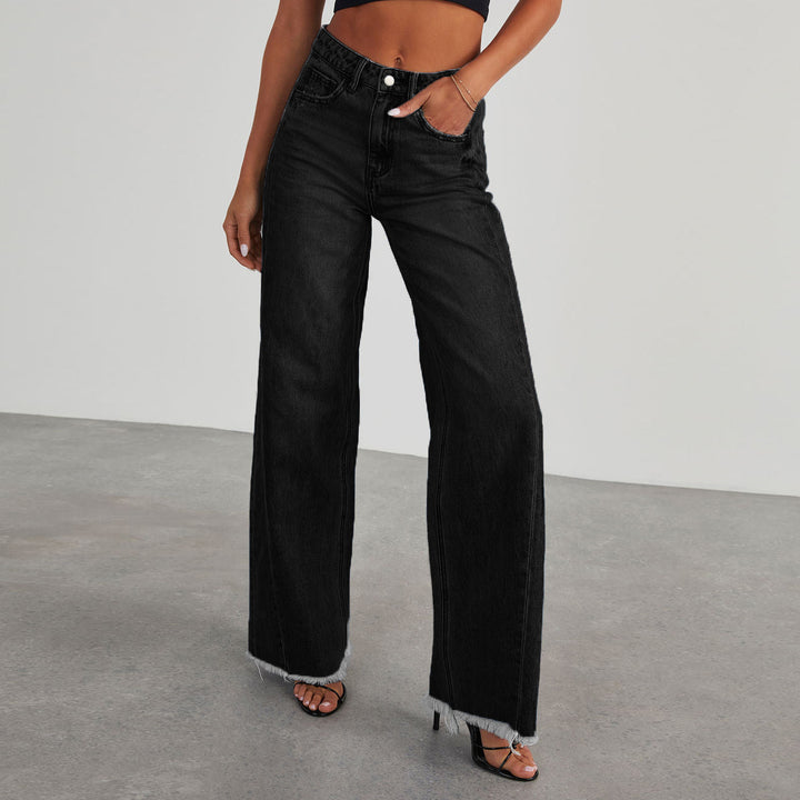 Wide leg jeans and denim for women with frayed hem Chic & Stil