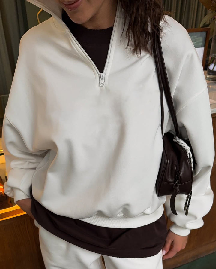 Ladies soft sweatshirt with high collar and relaxed fit Lune London